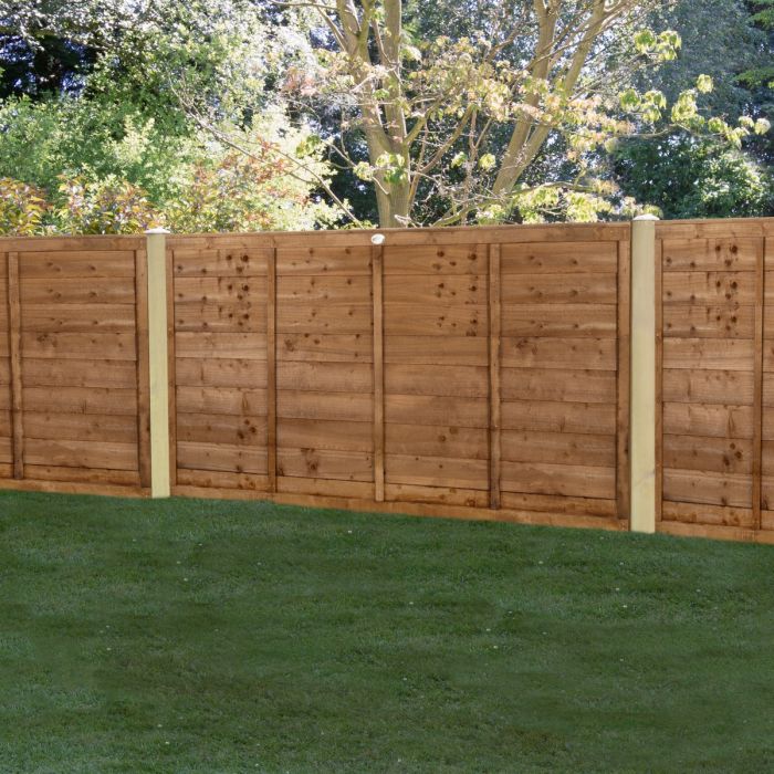 Forest Pressure Treated Superlap Fence Panel 6ft x 3ft (1.83m x 0.91m) Brown - Pack of 4