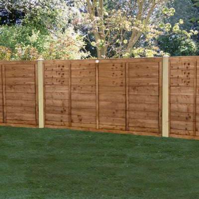 Forest Pressure Treated Superlap Fence Panel 6ft x 3ft (1.83m x 0.91m) Brown - Pack of 4