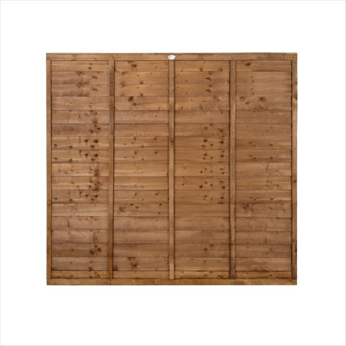 Forest Pressure Treated Superlap Fence Panel 6ft x 6ft (1.83m x 1.83m) Brown - Pack of 3