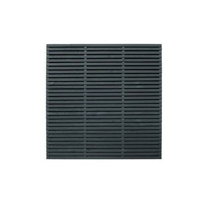 Forest Contemporary Double Slatted Fence Panel 1.8m x 1.8m Treated Anthracite Grey (Pack of 5)