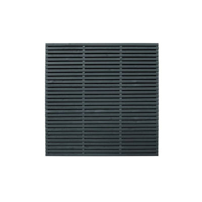 Forest Contemporary Double Slatted Fence Panel 1.8m x 1.8m Treated Anthracite Grey (Pack of 3)