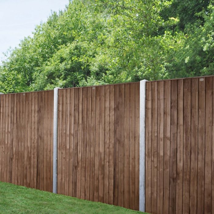 Forest Pressure Treated Closeboard Fence Panel 6ft x 5ft 6in (1.83m x 1.7m) Brown - Pack of 3