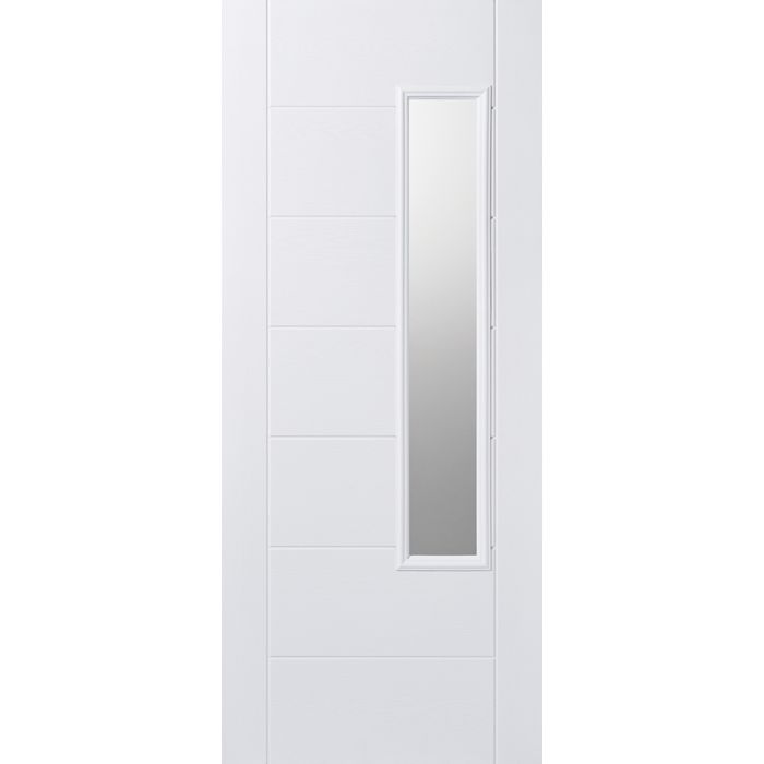 Newbury GRP External Door - Frosted DG 2032 x 813mm White GRPNEWWHI32
