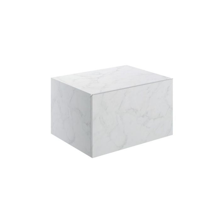 Float Wall Hung Storage Drawer 600mm - White Marble