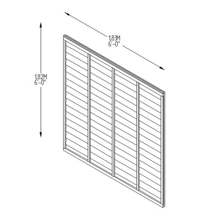 Forest Pressure Treated Superlap Fence Panel 6ft x 6ft (1.83m x 1.83m) Brown - Pack of 3