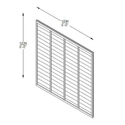 Forest Pressure Treated Superlap Fence Panel 6ft x 6ft (1.83m x 1.83m) Brown - Pack of 3