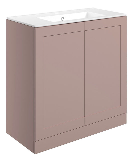 Park Lane Floor Standing 2 Door Basin Unit & Basin 815mm - Matt Peony
