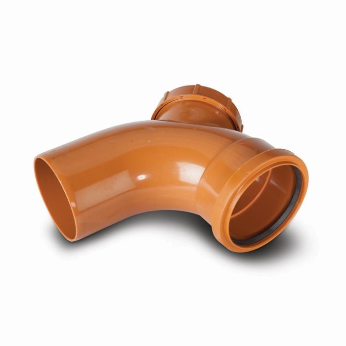 Polypipe 110mm Access Bend 92.5deg Single Socket - Terracotta - USB413