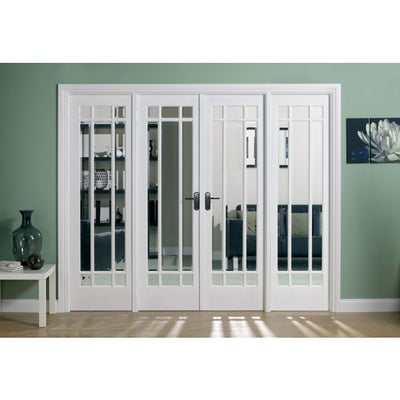 LPD Manhattan W8 Clear Bevelled Glazed Internal Room Divider Set 2031 x 2478mm Primed White