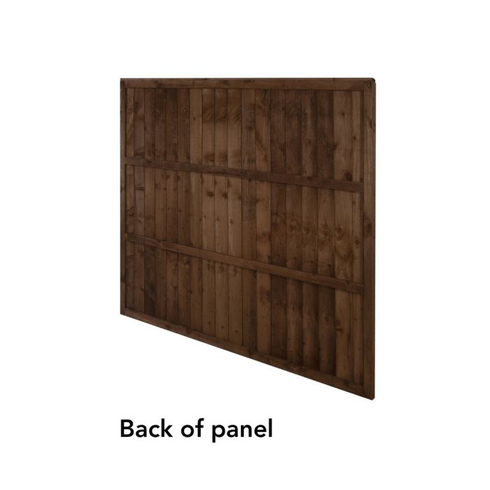 Forest Pressure Treated Closeboard Fence Panel 6ft x 5ft (1.83m x 1.52m) Brown - Pack of 3