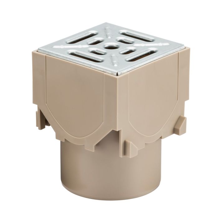 ACO RainDrain Corner Unit - PP Base/Galv Steel Grating - 120 x 135 x 156mm (LxWxD)