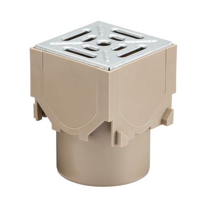ACO RainDrain Corner Unit - PP Base/Galv Steel Grating - 120 x 135 x 156mm (LxWxD)
