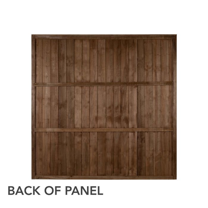 Forest Pressure Treated Closeboard Fence Panel 6ft x 6ft (1.83m x 1.83m) Brown - Pack of 5