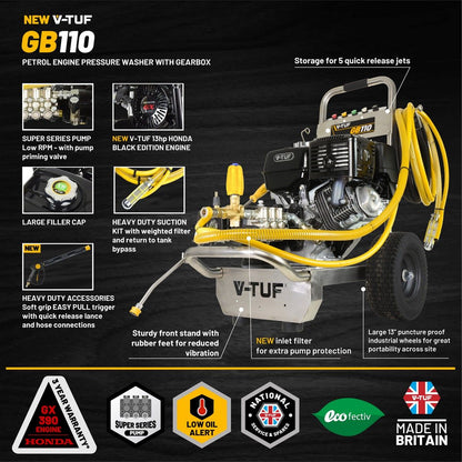 V-TUF Honda Petrol Pressure Washer (13HP, 200 Bar @ 21ltrs_Min)