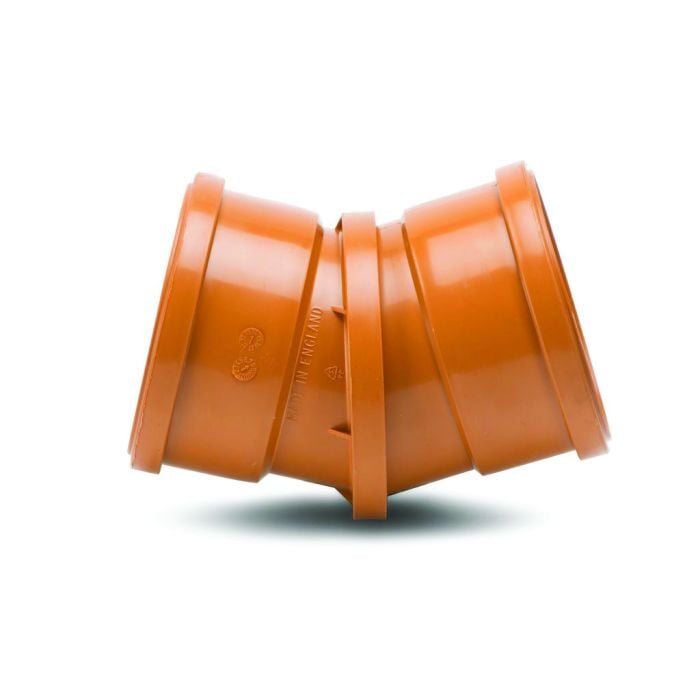 Polypipe 110mm Adjustable Bend Double Socket 0-30deg - Terracotta - UG494