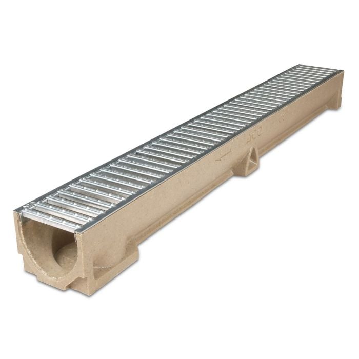 ACO RainDrain B125 Channel with Cast Iron Grating 1mtr