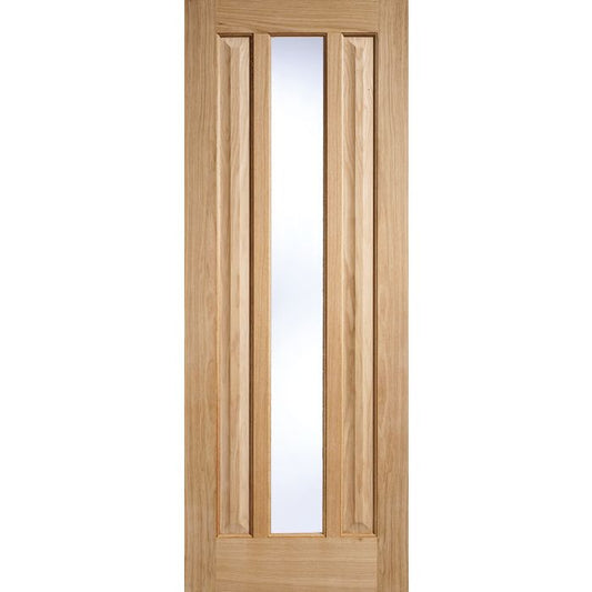 Kilburn Solid Core Internal Door - Unfinished - Clear Glazed 1981 x 762mm Oak KILOAKGL30