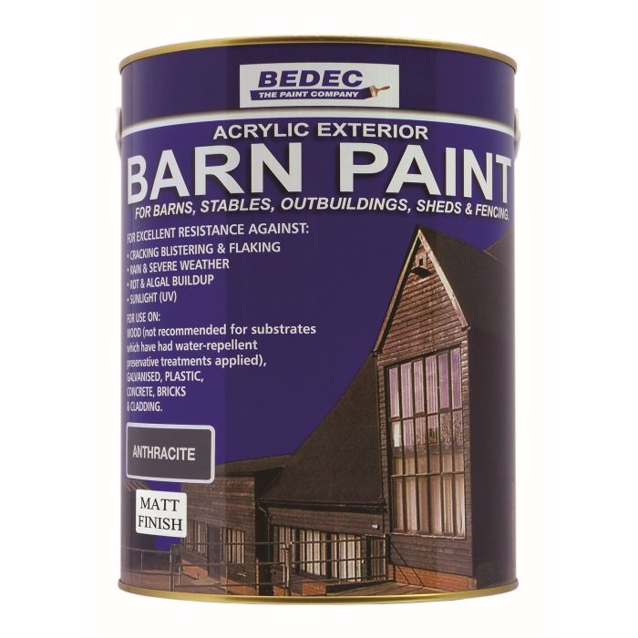 Bedec Exterior Barn Paint 5ltr Matt Anthracite
