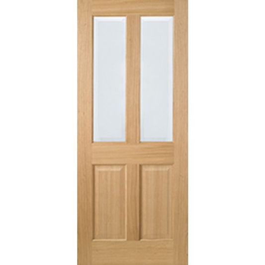 Richmond Solid Core Internal Door - Prefinished - Non Raised, Clear Bevelled Glazing 1981 x 686mm Oak PFORICCG27
