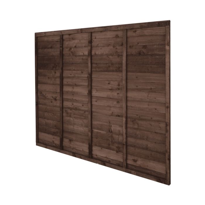 Forest Pressure Treated Superlap Fence Panel 6ft x 5ft 6in (1.83m x 1.68m) Brown - Pack of 3