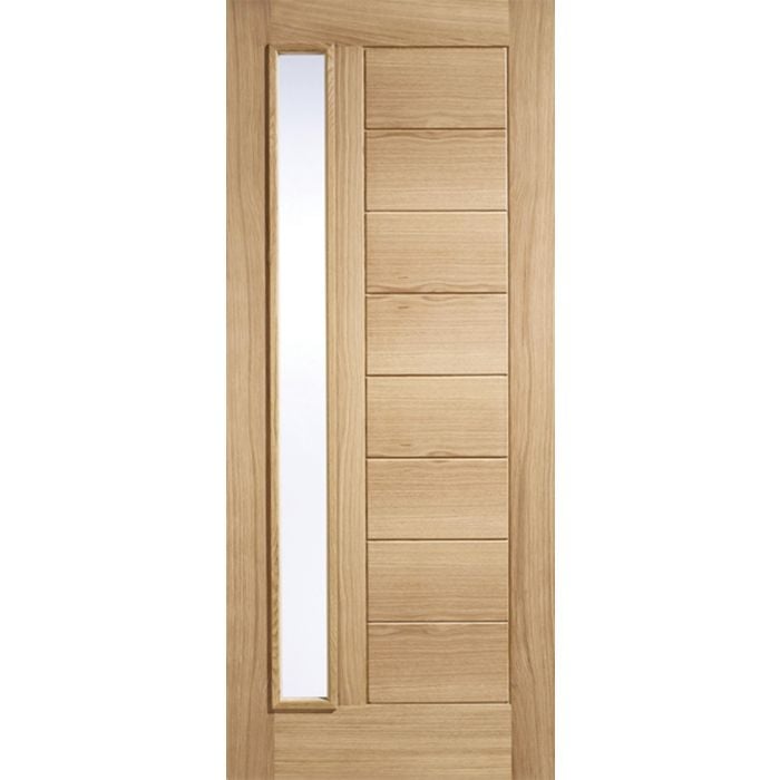 Goodwood Oak External Door - Long Light Frosted 1981 x 838mm OGOOD33