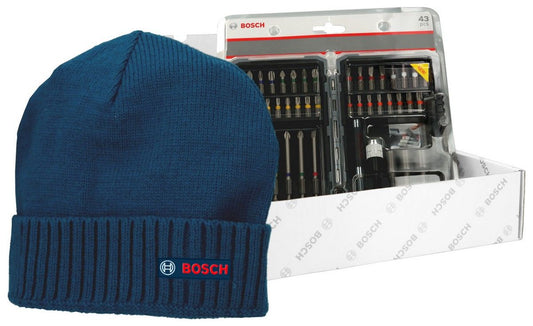Bosch Pick & Click 43 Piece Screwdriver Bit Set with Beanie Hat