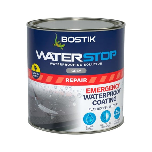 Bostik WATERSTOP Emergency Waterproof Coating 1kg - Grey