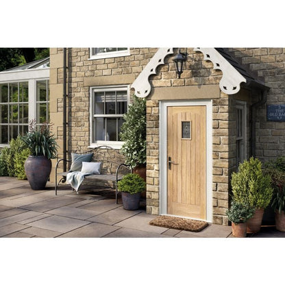Cottage Oak External Door - RM1S Lead DG 2032 x 813mm OCOTTG32