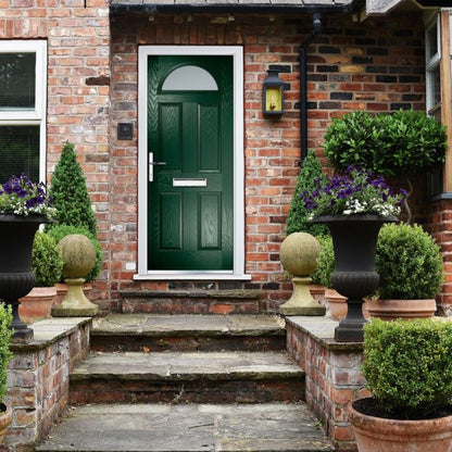 Crystal GRP Door 4 Panel & Sunburst Glass (Right Hand) 920 x 2055mm Obscure - Green