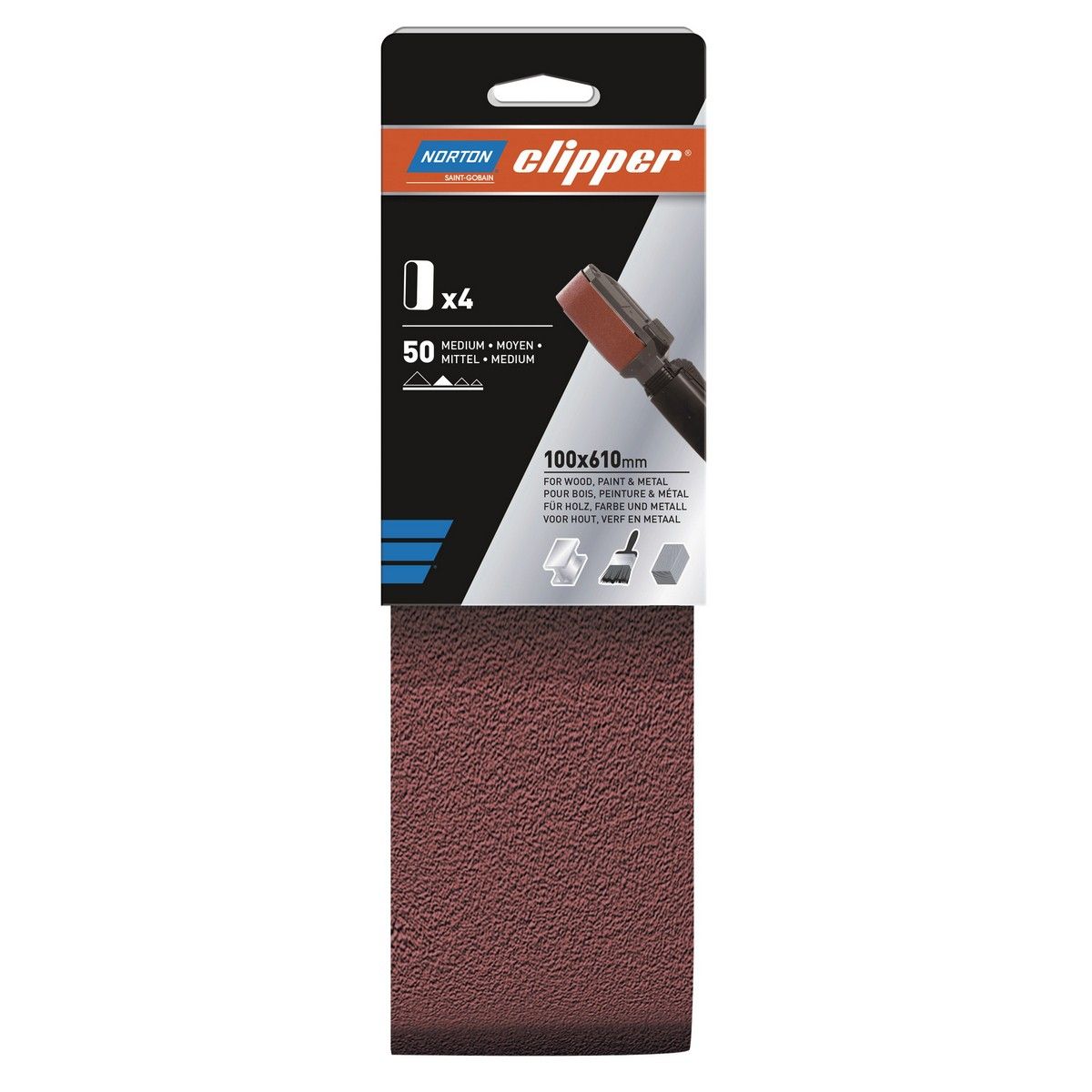 Norton Clipper P50 Sanding Belt 100 x 610mm (Pack of 4)