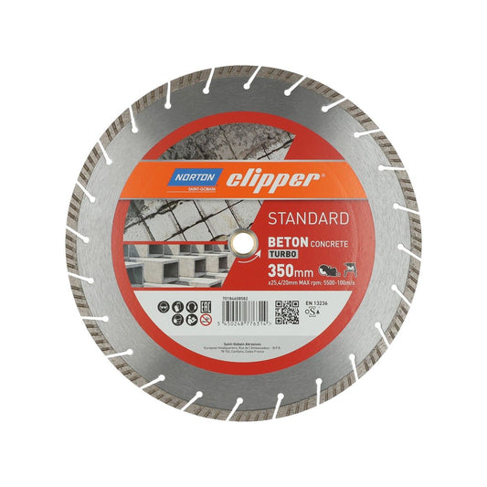 Norton Clipper Diamond Blade for Concrete 350 x 25.4/20mm Red
