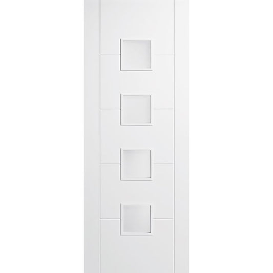 Vancouver Internal Door - Primed - RM2S 4L Small Frost Glazed 1981 x 762mm White WFVANGL30