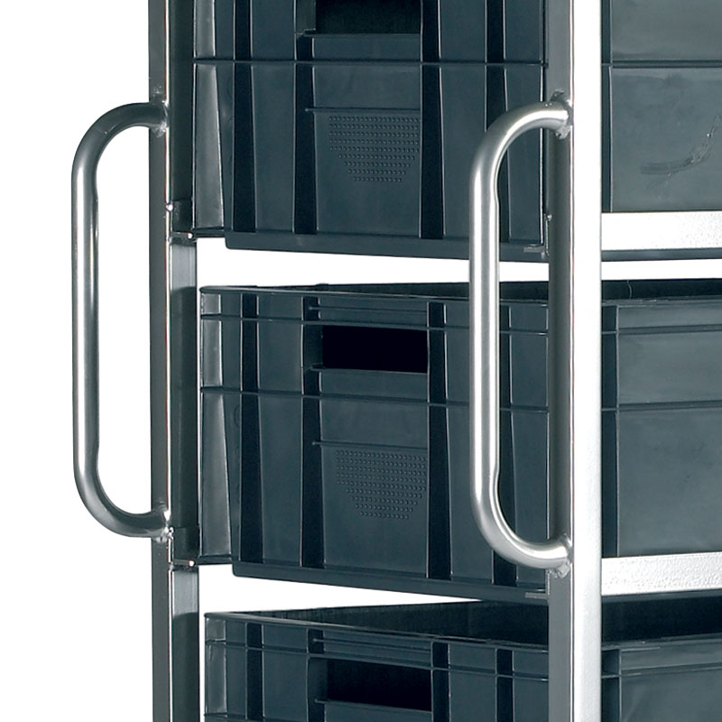 6 Tier Trolley - Braked with 6 x 40 Litre Euro Containers