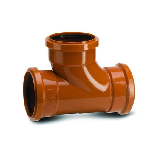Polypipe 110mm Equal Junction Triple Socket 87.5deg - Terracotta - UG423