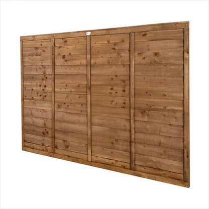 Forest Pressure Treated Superlap Fence Panel 6ft x 5ft (1.83m x 1.52m) Brown - Pack of 5