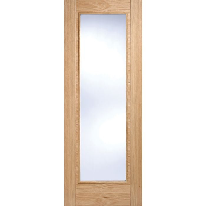 Vancouver Solid Core Internal Door - Prefinished - Pattern 10 Clear Glazed 1981 x 762mm Oak OVAN1L30