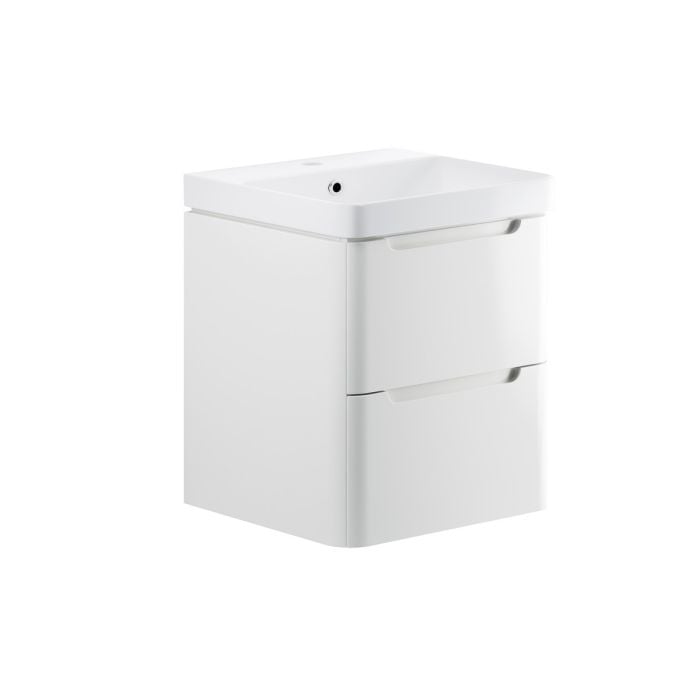 Stanton 2 Drawer Wall Hung Unit & Basin H662 x W605 x D460mm - White