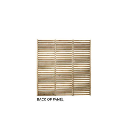 Forest Contemporary Slatted Fence Panel 1.8m x 1.8m Treated Timber (Pack of 3)