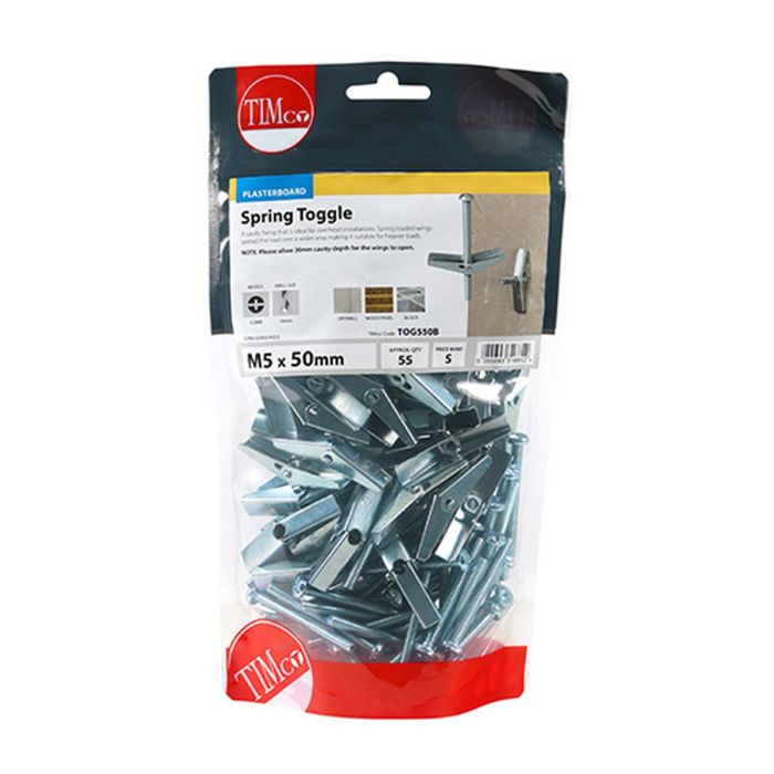 TIMco Spring Toggle M5 x 50 BZP (Bag of 55)