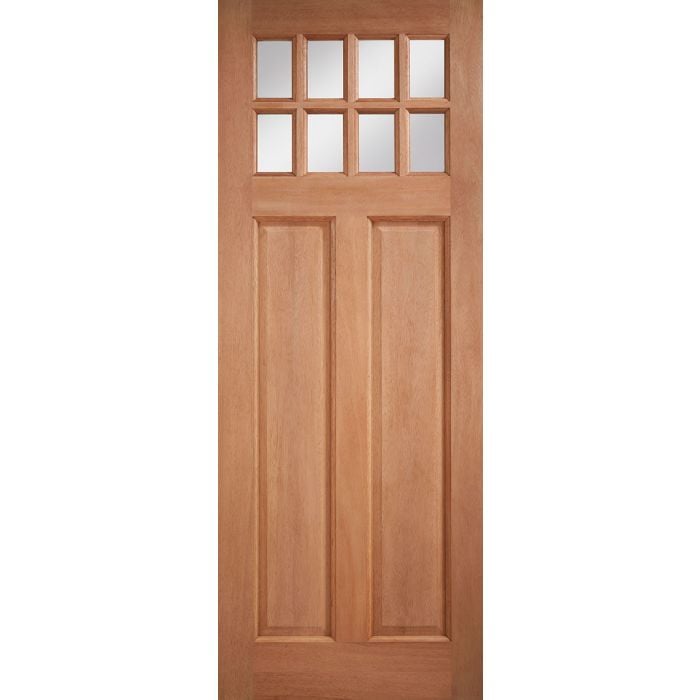 LPD Chigwell 8L Glazed M&T External Door 2032 x 813mm Unfinished Hardwood