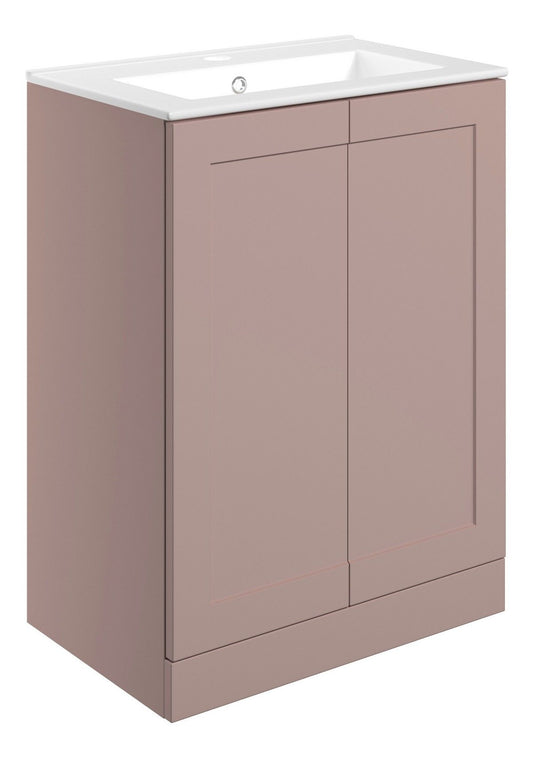 Park Lane Floor Standing 2 Door Basin Unit & Basin 615mm - Matt Peony