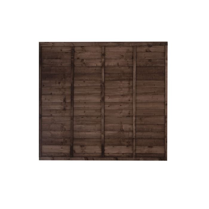 Forest Pressure Treated Superlap Fence Panel 6ft x 5ft 6in (1.83m x 1.68m) Brown - Pack of 3