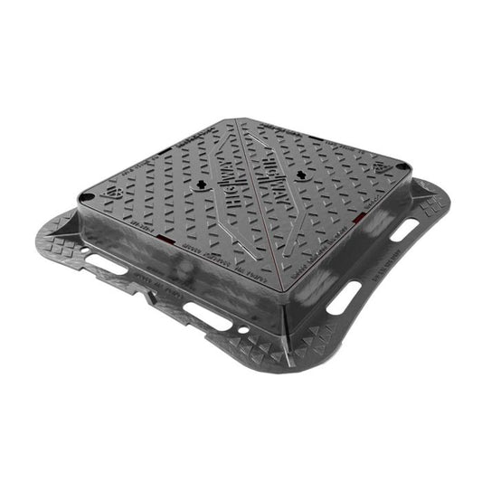 Wrekin D400 Double Tri Ductile Iron Highway Cover & Frame - 600 x 450 x 100mm