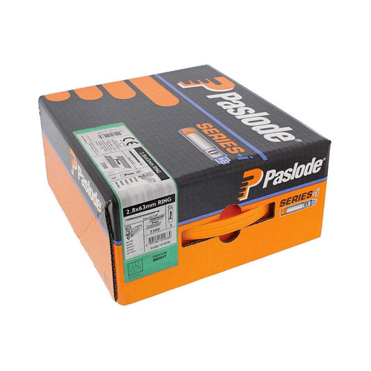 Paslode IM360ci Nail Fuel Pack 2.8 x 63mm Ring Bright (3300 Pack & 3 Fuel Cells)