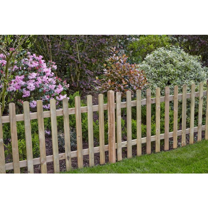 Forest Ultima Pale Picket Fence Panel 6ft x 3ft (1.83m x 0.9m) Treated Timber (Pack of 3)