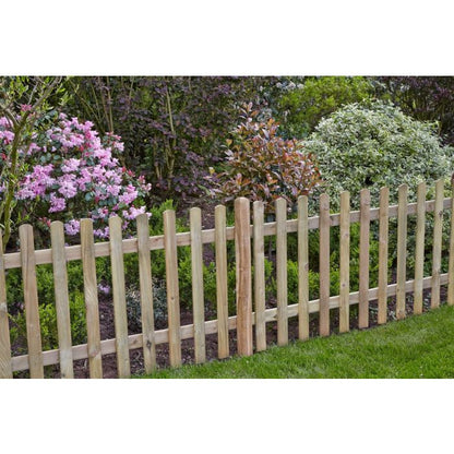 Forest Ultima Pale Picket Fence Panel 6ft x 3ft (1.83m x 0.9m) Treated Timber (Pack of 3)
