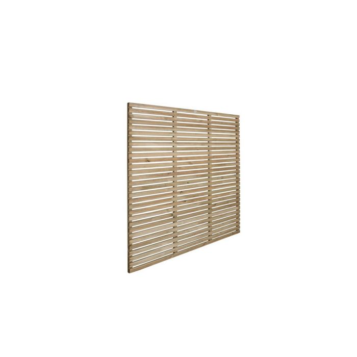 Forest Contemporary Slatted Fence Panel 1.8m x 1.8m Treated Timber (Pack of 4)