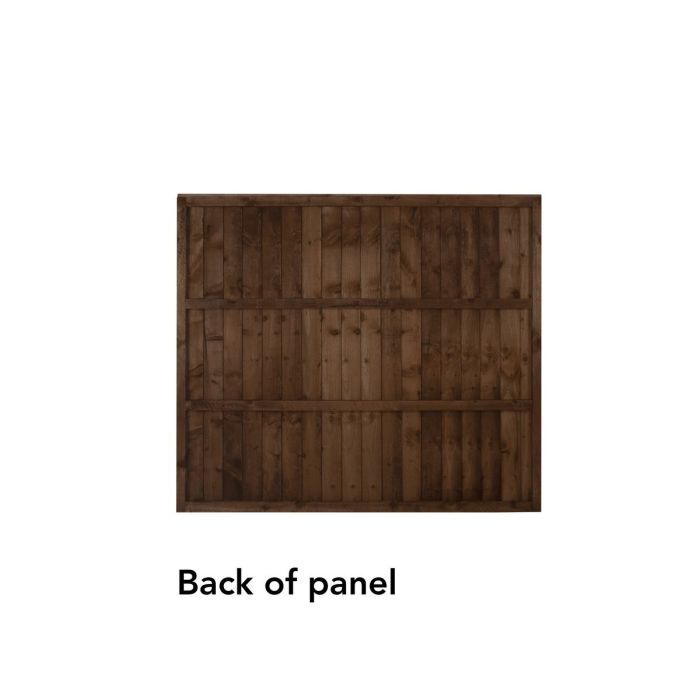 Forest Pressure Treated Closeboard Fence Panel 6ft x 5ft (1.83m x 1.52m) Brown - Pack of 5