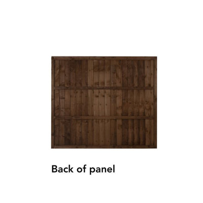 Forest Pressure Treated Closeboard Fence Panel 6ft x 5ft (1.83m x 1.52m) Brown - Pack of 4
