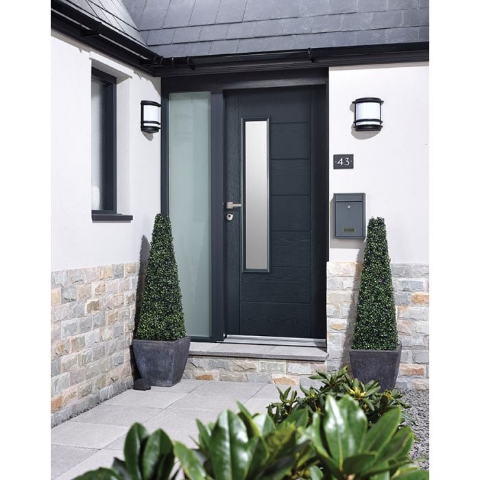 Newbury GRP External Door - Frosted DG 2032 x 813mm Grey GRPNEWGRE32